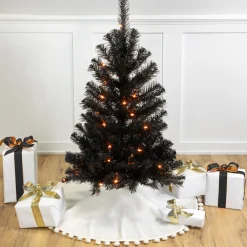 Northlight Black Trees></noscript>3' Pre-Lit Medium Black Noble Spruce Artificial Halloween Tree, Orange Lights