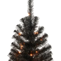 Northlight Black Trees></noscript>3' Pre-Lit Medium Black Noble Spruce Artificial Halloween Tree, Orange Lights