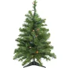 Northlight 2.5 Feet Tall And Smaller>2' Pre-Lit Medium Canadian Pine Artificial Christmas Tree- Multi Lights, Green Wire