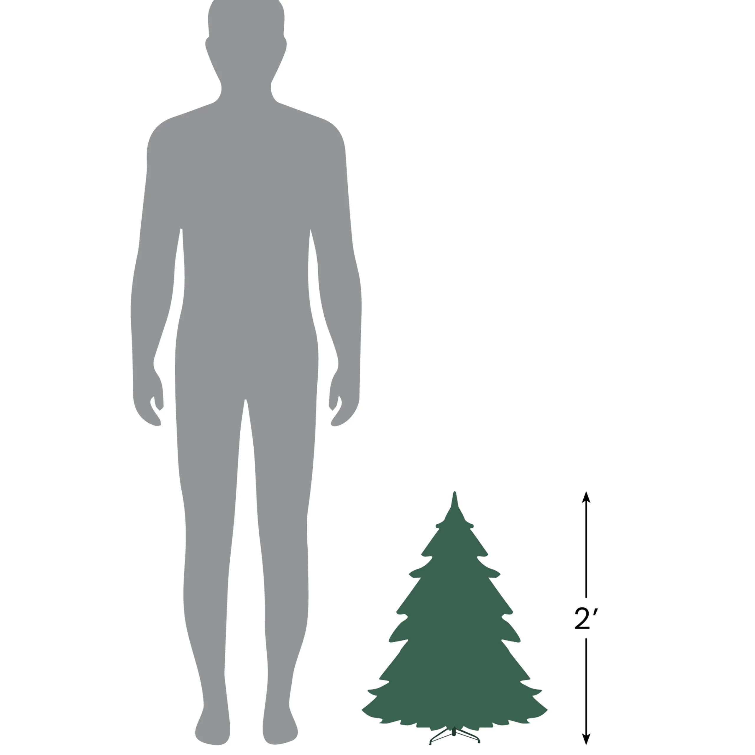 Northlight 2.5 Feet Tall And Smaller>2' Pre-Lit Medium Canadian Pine Artificial Christmas Tree, Multicolor Lights