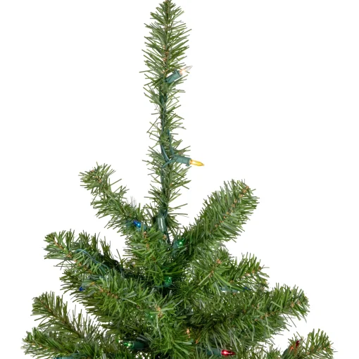 Northlight 5 And 5.5 Feet Tall>5' Pre-Lit Medium Canadian Pine Artificial Christmas Tree - Multicolor Lights