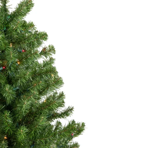 Northlight 5 And 5.5 Feet Tall>5' Pre-Lit Medium Canadian Pine Artificial Christmas Tree - Multicolor Lights