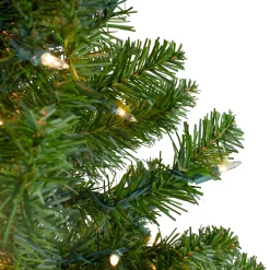 Northlight 5 And 5.5 Feet Tall>5' Pre-Lit Medium Canadian Pine Artificial Christmas Tree, Clear Lights
