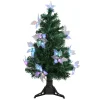 DAK 3 And 3.5 Feet Tall>3' Pre-Lit Medium Fiber Optic Floral Artificial Christmas Tree - Multi-Color Lights