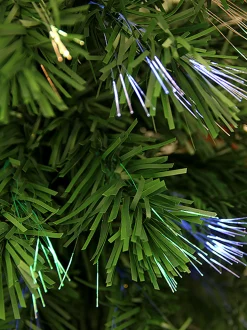 DAK 3 And 3.5 Feet Tall></noscript>3' Pre-Lit Medium Fiber Optic Red Poinsettias Artificial Christmas Tree - Multicolor Lights