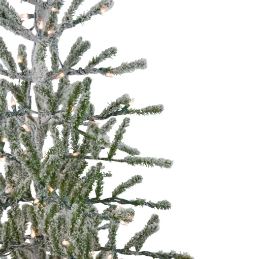 Northlight 5 And 5.5 Feet Tall>5' Pre-Lit Medium Flocked Alpine Twig Artificial Christmas Tree - Warm White Lights