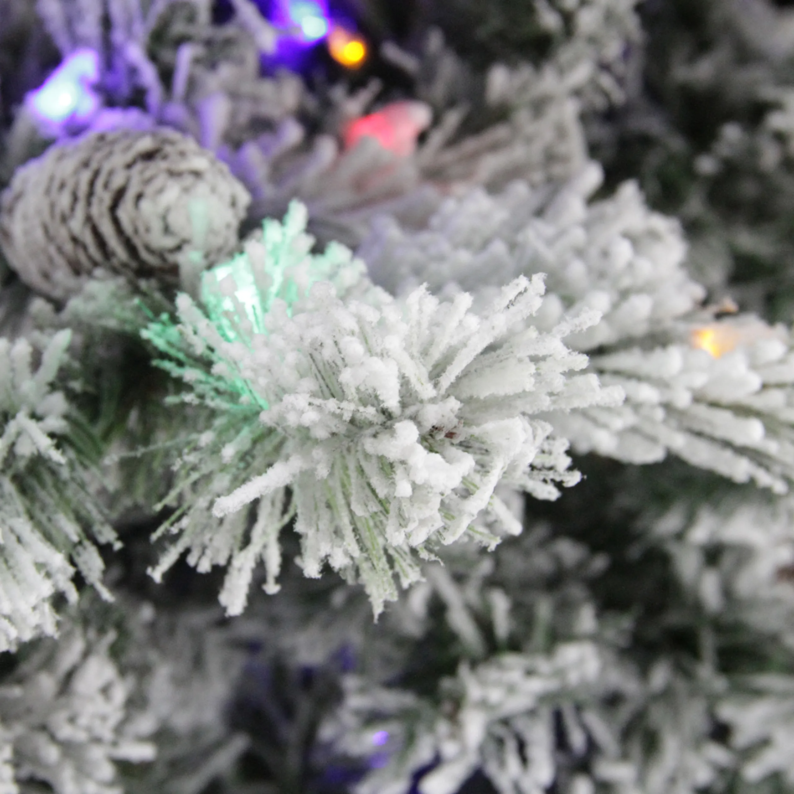 Northlight 9 And 9.5 Feet Tall>9' Pre-Lit Medium Flocked Victoria Pine Artificial Christmas Tree - Dual Color Led Lights