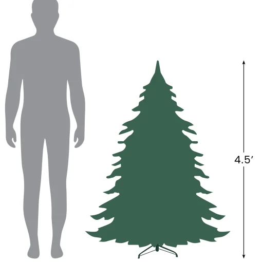 Northlight 4 And 4.5 Feet Tall>4.5' Pre-Lit Medium Flocked Winema Pine Artificial Christmas Tree - Clear Lights