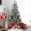Northlight 7 And 7.5 Feet Tall>7.5' Pre-Lit Medium Flocked Winfield Fir Artificial Christmas Tree - Warm White Led Lights