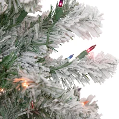 Northlight 3 And 3.5 Feet Tall></noscript>3' Pre-Lit Medium Heavily Flocked Madison Pine Artificial Christmas Tree, Multi Lights