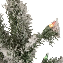 Northlight 3 And 3.5 Feet Tall></noscript>3' Pre-Lit Medium Heavily Flocked Artificial Christmas Tree - Multi-Color Lights