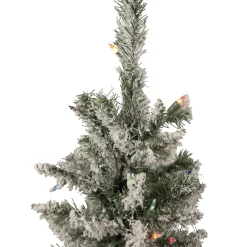 Northlight 3 And 3.5 Feet Tall></noscript>3' Pre-Lit Medium Heavily Flocked Artificial Christmas Tree - Multi-Color Lights