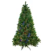 Northlight 6 And 6.5 Feet Tall>6.5' Pre-Lit Medium Huron Pine Artificial Christmas Tree - Multicolor Lights