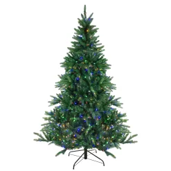 Northlight 6 And 6.5 Feet Tall>6.5' Pre-Lit Medium Instant-Connect Noble Fir Artificial Christmas Tree - Dual Led Lights