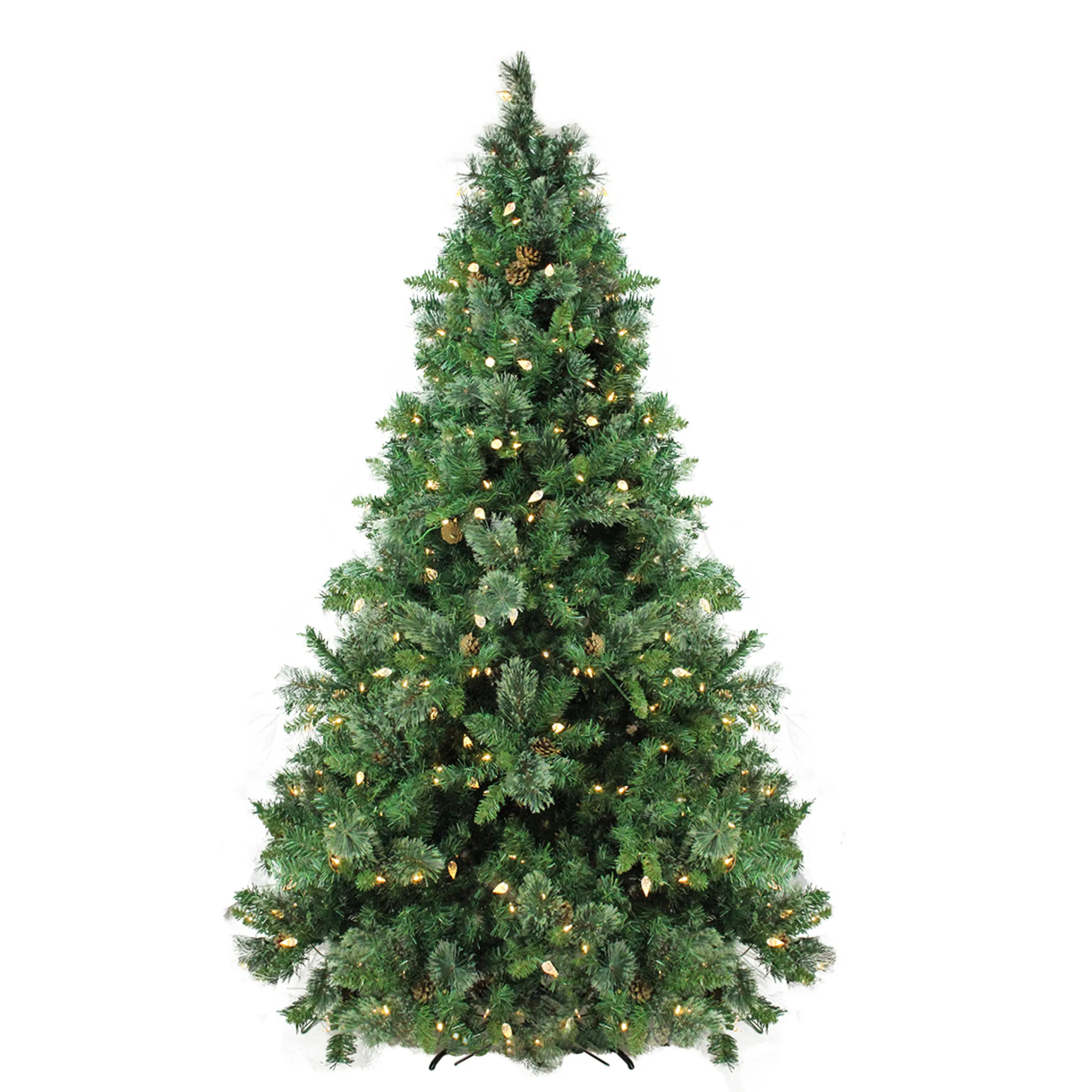 Northlight 7 And 7.5 Feet Tall>7.5' Pre-Lit Medium Mixed Cashmere Pine Artificial Christmas Tree - Warm White Led Lights