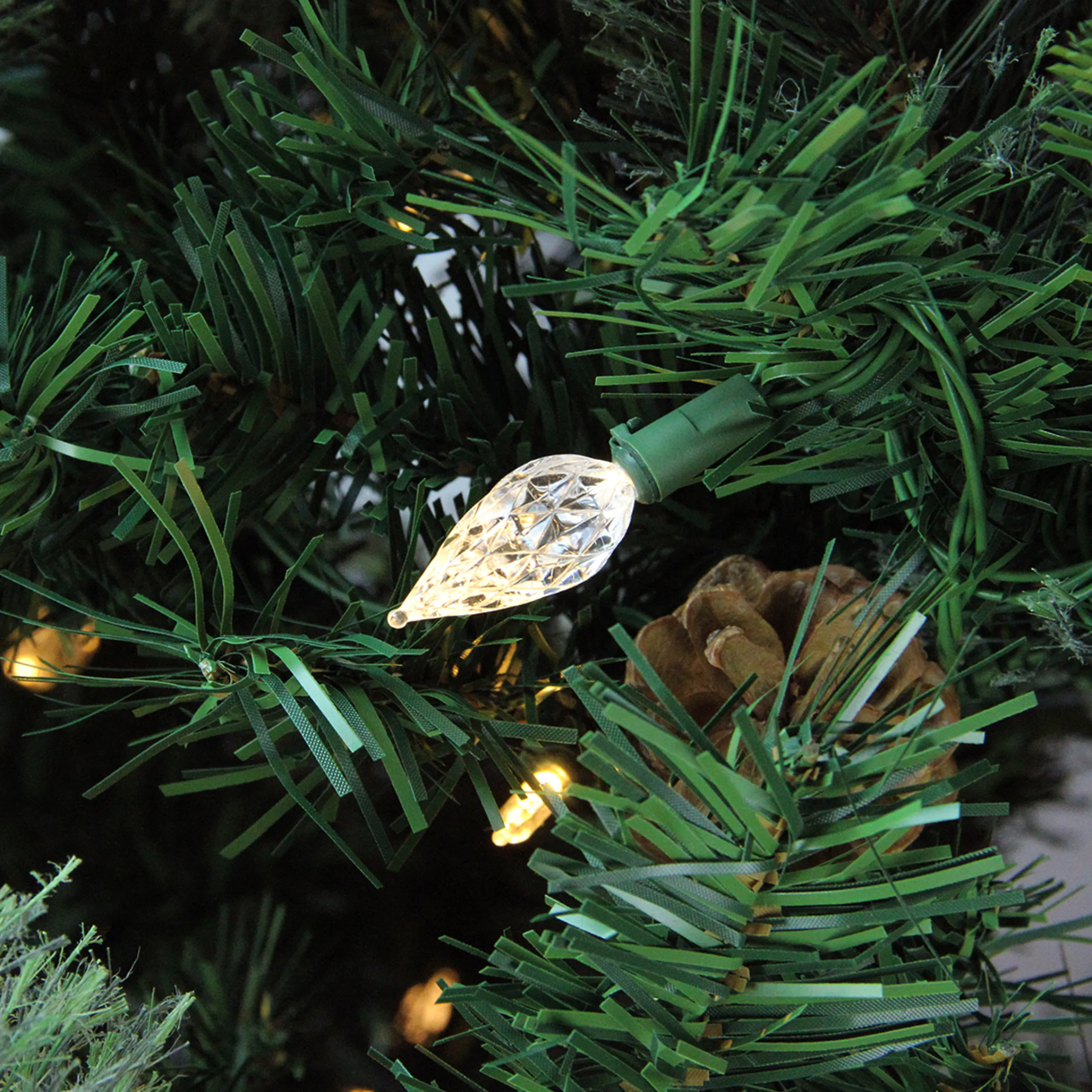 Northlight 7 And 7.5 Feet Tall>7.5' Pre-Lit Medium Mixed Cashmere Pine Artificial Christmas Tree - Warm White Led Lights