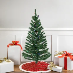 Northlight 3 And 3.5 Feet Tall>3' Pre-Lit Medium Mixed Classic Pine Artificial Christmas Tree, Multicolor Led Lights