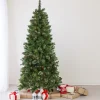 Northlight 6 And 6.5 Feet Tall>6.5' Pre-Lit Medium Mixed Pine And Iridescent Glitter Artificial Christmas Tree - Clear Lights