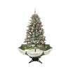 Northlight 5 And 5.5 Feet Tall>5.5' Pre-Lit Medium Musical Snowing Artificial Christmas Tree With Umbrella Base - Blue Led Lights