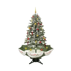 Northlight 5 And 5.5 Feet Tall>5.5' Pre-Lit Medium Musical Snowing Artificial Christmas Tree With Umbrella Base - Blue Led Lights