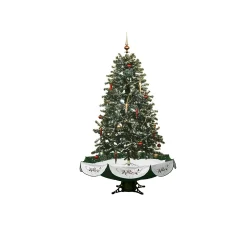 Northlight 5 And 5.5 Feet Tall></noscript>5.5' Pre-Lit Medium Musical Snowing Artificial Christmas Tree With Umbrella Base - Blue Led Lights