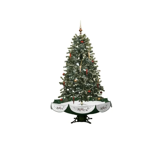 Northlight 5 And 5.5 Feet Tall>5.5' Pre-Lit Medium Musical Snowing Artificial Christmas Tree With Umbrella Base - Blue Led Lights
