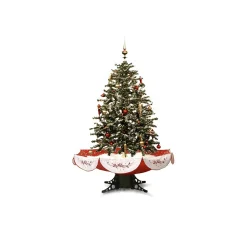 Northlight 4 And 4.5 Feet Tall>4.5' Pre-Lit Medium Musical Snowing Artificial Christmas Tree With Umbrella Base - Blue Led Lights