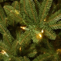 National Tree Company 9 And 9.5 Feet Tall>9' Pre-Lit Medium Natural Fraser Fir Artificial Christmas Tree, White Lights