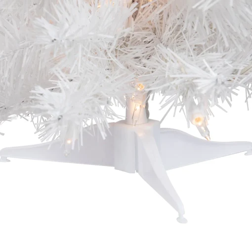 Northlight 2.5 Feet Tall And Smaller>18" Pre-Lit Medium Snow White Artificial Christmas Tree - Clear Lights