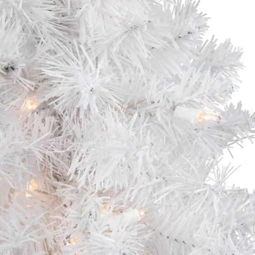 Northlight 2.5 Feet Tall And Smaller>18" Pre-Lit Medium Snow White Artificial Christmas Tree - Clear Lights