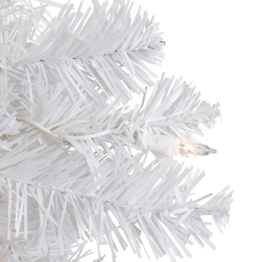 Northlight 2.5 Feet Tall And Smaller>18" Pre-Lit Medium Snow White Artificial Christmas Tree - Clear Lights