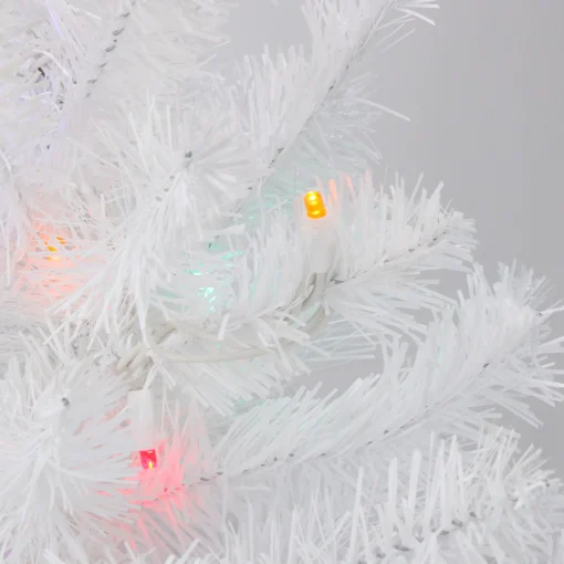 Northlight 2.5 Feet Tall And Smaller>2' Pre-Lit Medium Snow White Pine Artificial Christmas Tree - Multicolor Led Lights