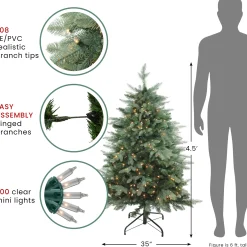 Northlight 4 And 4.5 Feet Tall></noscript>4.5' Pre-Lit Medium Washington Frasier Fir Artificial Christmas Tree - Clear Lights