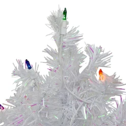 Northlight 2.5 Feet Tall And Smaller></noscript>2' Pre-Lit Medium White Iridescent Pine Artificial Christmas Tree - Multicolor Lights