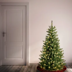 National Tree Company 4 And 4.5 Feet Tall></noscript>4.5' Pre-Lit Natural Fraser Fir Slim Artificial Christmas Tree, Clear Lights