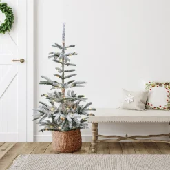 Northlight 4 And 4.5 Feet Tall>4.5' Pre-Lit Noble Fir Artificial Christmas Tree, Warm Clear Led Lights