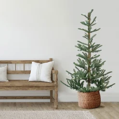 Northlight 7 And 7.5 Feet Tall>7.5' Pre-Lit Nordmann Fir Artificial Christmas Tree - Warm Clear Led Lights