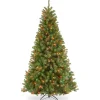 National Tree Company 6 And 6.5 Feet Tall>6.5' Pre-Lit North Valley Spruce Artificial Christmas Tree, Multicolor Lights