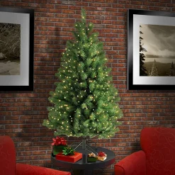 National Tree Company 4 And 4.5 Feet Tall></noscript>4.5' Pre-Lit North Valley Spruce Artificial Christmas Tree, Clear Lights