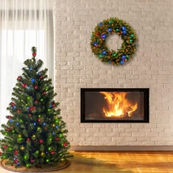 National Tree Company 4 And 4.5 Feet Tall></noscript>4.5' Pre-Lit North Valley Spruce Artificial Christmas Tree, Multicolor Lights