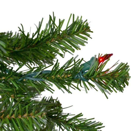 Northlight 7 And 7.5 Feet Tall>7.5' Pre-Lit Pencil Canadian Pine Artificial Christmas Tree - Multicolor Lights