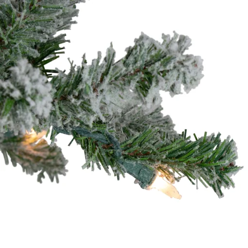Northlight 7 And 7.5 Feet Tall>7' Pre-Lit Pencil Flocked Alpine Artificial Christmas Tree - Clear Lights