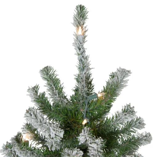 Northlight 7 And 7.5 Feet Tall>7' Pre-Lit Pencil Flocked Alpine Artificial Christmas Tree - Clear Lights