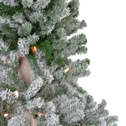 Northlight 7 And 7.5 Feet Tall></noscript>7' Pre-Lit Pencil Flocked Alpine Artificial Christmas Tree - Clear Lights
