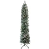 Northlight 6 And 6.5 Feet Tall>6' Pre-Lit Pencil Flocked Green Pine Artificial Christmas Tree - Clear Lights