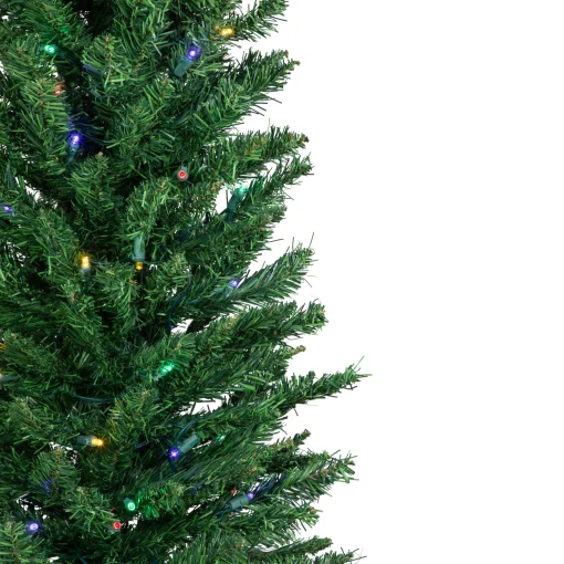 Northlight 6 And 6.5 Feet Tall>6' Pre-Lit Pencil Northern Balsam Fir Artificial Christmas Tree, Multi Led Lights