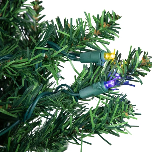 Northlight 6 And 6.5 Feet Tall>6' Pre-Lit Pencil Northern Balsam Fir Artificial Christmas Tree, Multi Led Lights