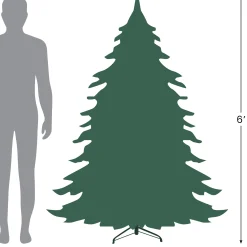 Northlight 6 And 6.5 Feet Tall></noscript>6' Pre-Lit Pencil Northern Balsam Fir Artificial Christmas Tree, Multi Led Lights