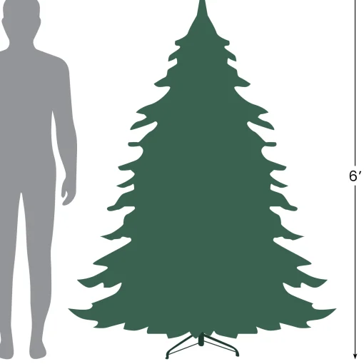 Northlight 6 And 6.5 Feet Tall>6' Pre-Lit Pencil Northern Balsam Fir Artificial Christmas Tree, Multi Led Lights