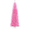 Vickerman 10 To 14 Feet Tall>10' Pre-Lit Pencil Sparkling Artificial Christmas Tree - Pink Lights